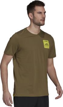 Adidas Terrex Patch Mountain Graphic T-Shirt, M Focus Olive