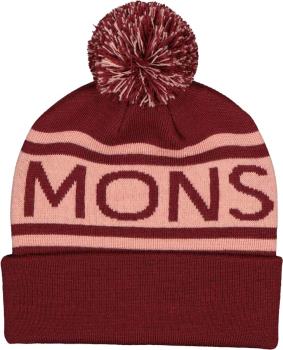 Mons Royale Adult Unisex Pom-Pom Beanie Bobble Hat, One Size Wine/Dusty Pink
