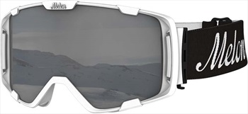 Melon Parker Silver Chrome/Logo Strap Snowboard/Ski Goggle, M/L White