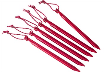 MSR Groundhog Tent Stakes Camping Shelter Pegs, 19cm Red