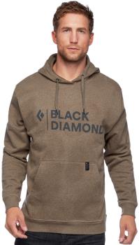 Black Diamond Stacked Logo Men's Pullover Hoodie, S Walnut Heather