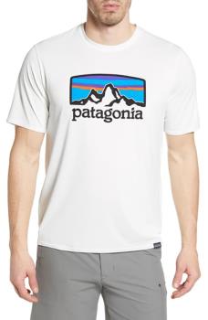 Patagonia Men's Capilene Cool Graphic T-Shirt, Xs Fitz Roy: White