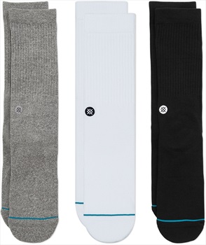Stance Icon 3-Pack Casual Crew Skate Socks, L Multi