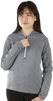 Ortovox Women's Fleece Light Melange Zip Neck Fleece, M Grey Blend