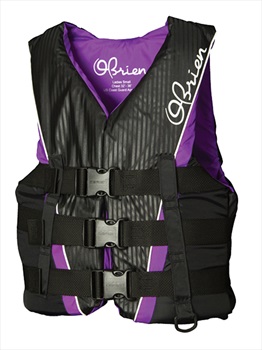 O'Brien 3 Buckle PRO Ladies Deluxe Ski Vest, XS Black Purple