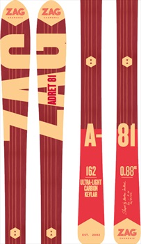 ZAG Adret 81 Skis & Skins, 177cm Red/Orange 2018