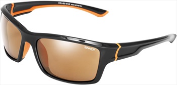 Sinner Cayo Sports Brown/Gold Wrap Around Sunglasses, Black/Orange