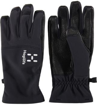 Haglofs Touring Soft-Shell Leather Ski/Snowboard Gloves, 8 Black