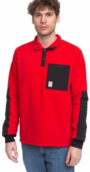 Topo Designs Mountain Pullover Fleece, S Red/Black
