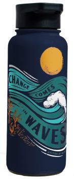 United By Blue Change Comes In Waves Insulated Water Bottle, 32oz