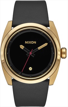 Nixon Kingpin Leather Men's Wrist Watch Gold/Black