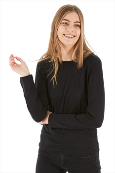 Silkbody Silkspun Women's Long Sleeve Baselayer Top, XL Black
