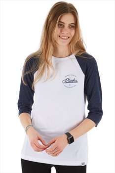 Planks Women's Mountain Supply Co Long Sleeve T-Shirt, XS White