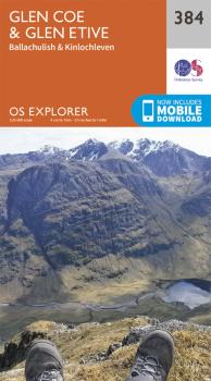 Ordnance Survey Explorer 384 Glen Coe & Glen Etvie Area Map