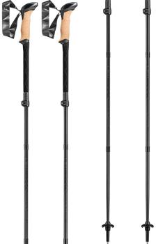 Leki Black Series FX Carbon Folding Trekking Poles, 110-130cm Black