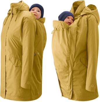 Mamalila Dublin Babywearing Maternity Rain Jacket/Coat, UK 16 Mustard