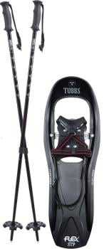 Tubbs Flex STP Men's Kit Snowshoes & Poles Package, 24" Black