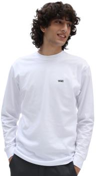 Vans Left Chest Hit Men's Long Sleeve T-Shirt, M White/Black