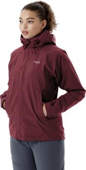 Rab Downpour Eco Women's Waterproof Jacket, UK 14 Deep Heather