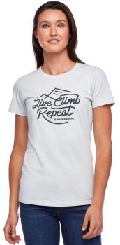 Black Diamond Live Climb Repeat Tee Womens Cotton T-shirt UK 10 Alloy