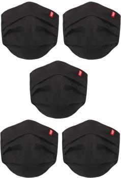 Airhole Adult Unisex Basic 5 Pack Protective Reusable Face Mask, One Size Black