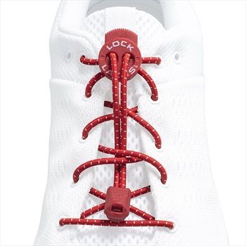 Lock Laces No-Tie Replacement Elastic Shoelaces, One Size Red