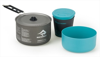 Sea to Summit Alpha Pot Cook Set 1.1 Camping Cookware, 1.2L Blue/Grey