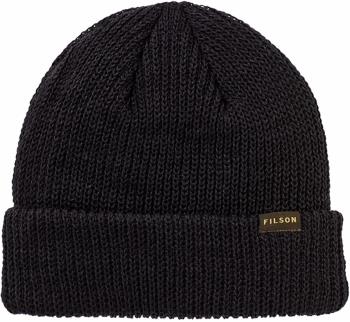 Filson Watch Cap Cuffed Wool Beanie Hat, OS Black
