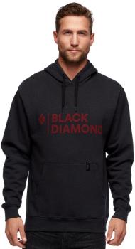 Black Diamond Stacked Logo Men's Pullover Hoodie, S Black Heather