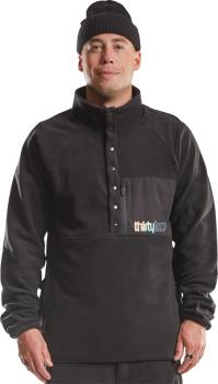 thirtytwo Crossover Snap-Up Buttoned Fleeced Anorak, L Black
