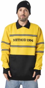 Method Collared Crewneck Sweatshirt, L Black/Yellow