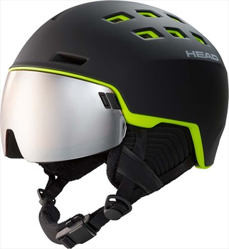 Head Radar Silver S2 Ski/Snowboard Visor Helmet, M/L Black/Lime