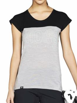 Mons Royale Phoenix Cap Women's Merino Wool T-Shirt XS Black/Grey