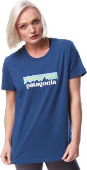 Patagonia Pastel P-6 Logo Organic Women's Crew T-Shirt, S Stone Blue