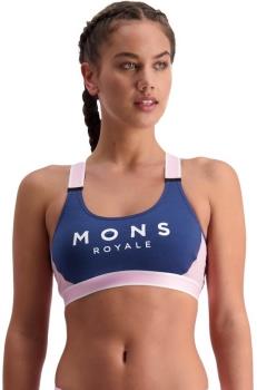 Mons Royale Stella X-Back Women's Sports Bra, UK 14 Dark Denim