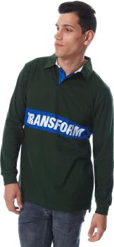Transform Eaton Long Sleeve Rugby Top, XL Forest