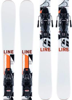LINE Tom Wallisch Shorty Marker FDT 4.5 Kid's Skis, 129cm White/Black 2021
