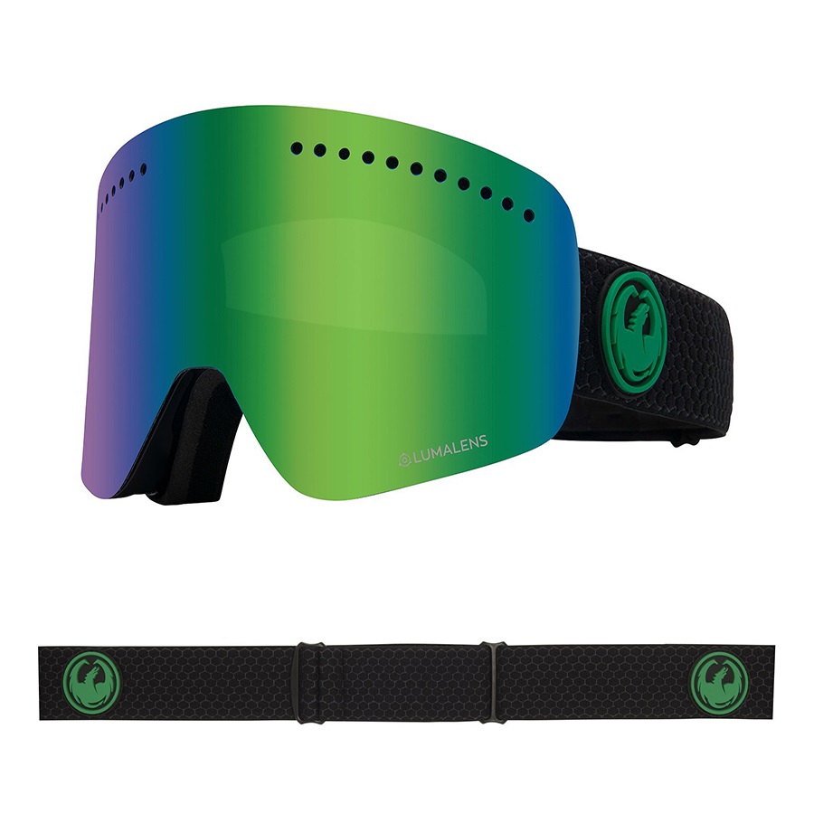 Dragon NFX LumaLens Green Ion Snowboard/Ski Goggles, L Split