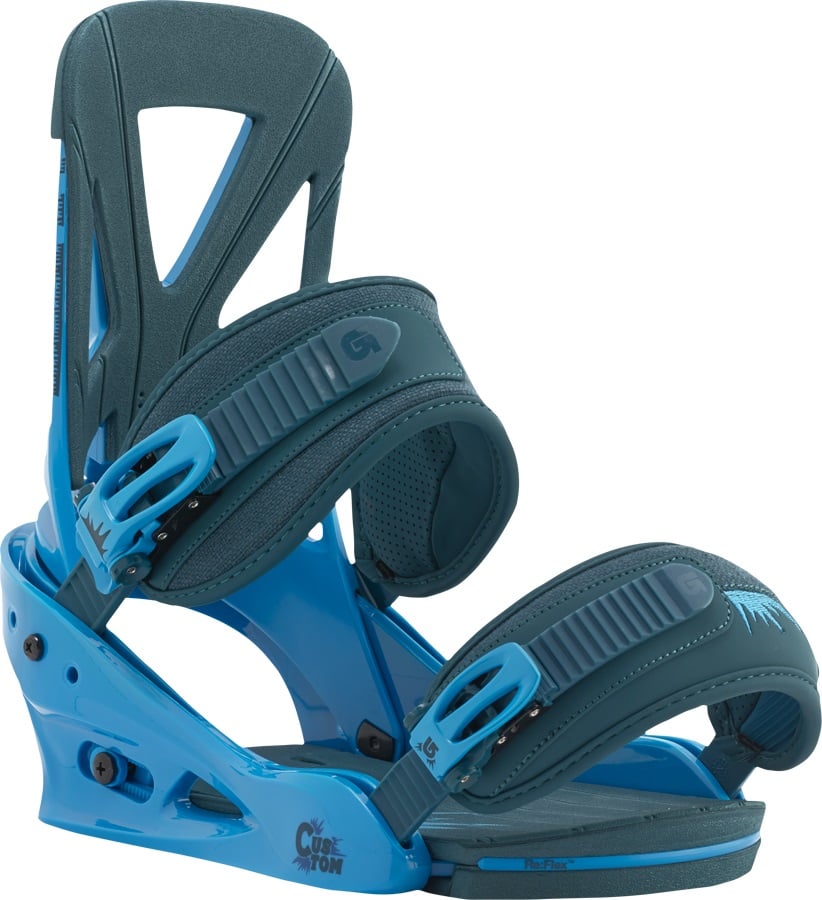 Burton Custom Re:Flex Snowboard Bindings, Large, Blue Denim, 2016