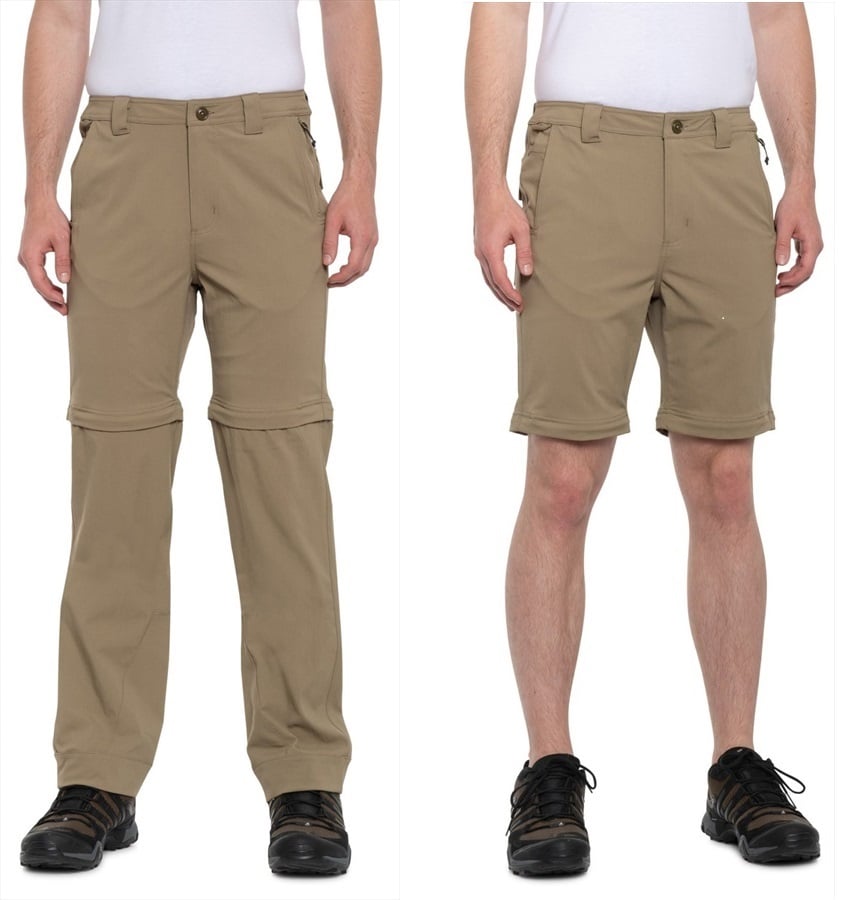 Filson Lightweight Convertible Trekking Pants/Shorts, 34 Grey Khaki