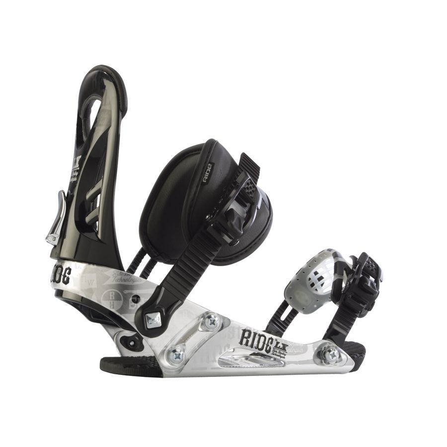 Ride LX Snowboard Bindings, XL (UK 1014), Black/Chrome, 2012