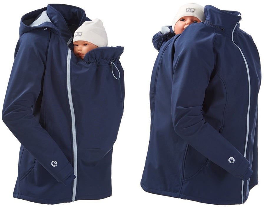 Mamalila Softshell Allrounder Babywearing Maternity Jacket UK 10 Navy