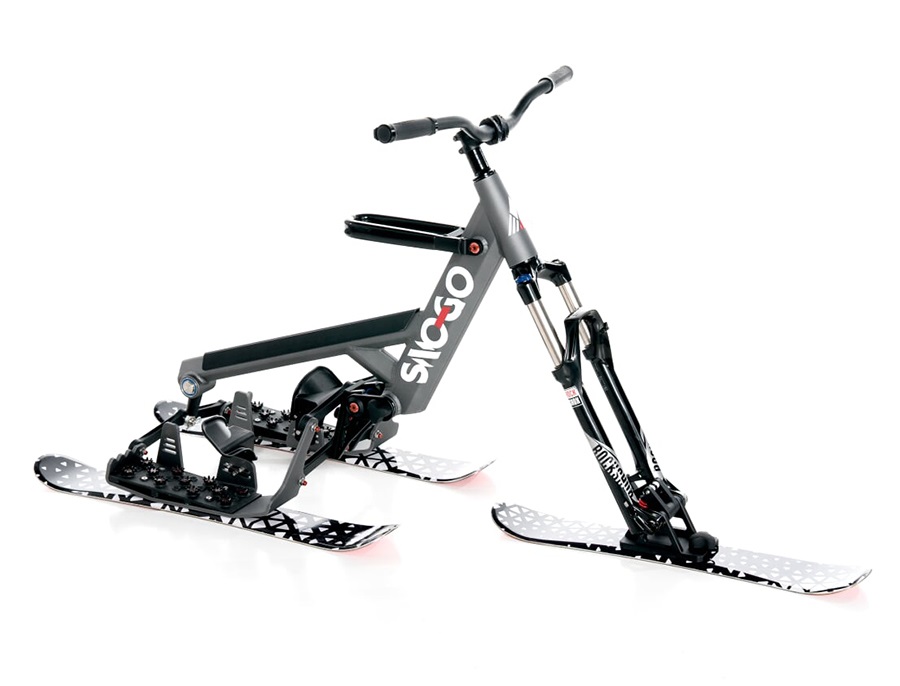 Sno-Go Ski Bike Downhill Snow Bike / Skibob, One Size Fits All Grey