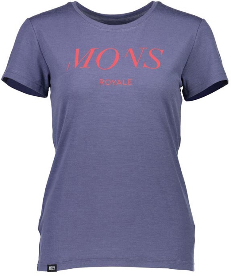 Mons Royale Classic SS Serif Women's Merino Wool T-Shirt, XS Stone