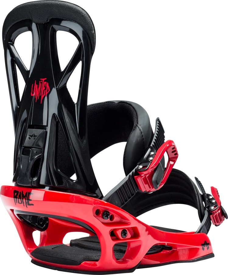 Rome United Snowboard Bindings, L Red 2018