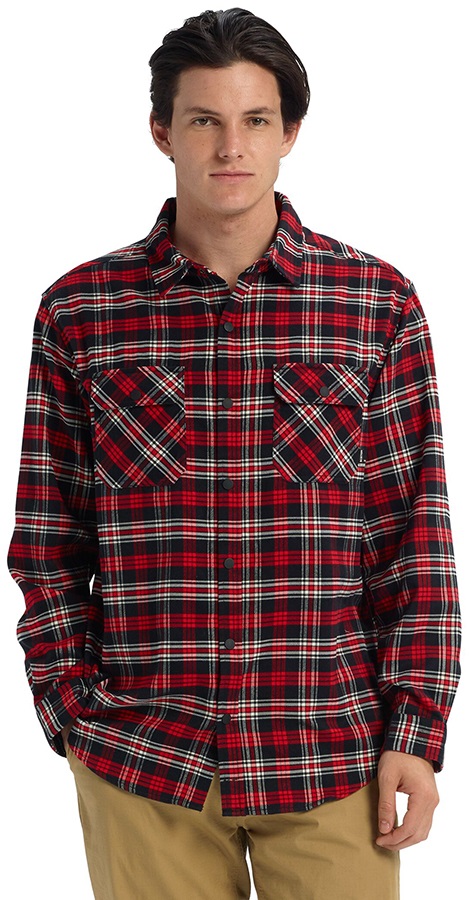 Burton Men's Brighton Performance Flannel Long Sleeve Shirt, M Flame ...