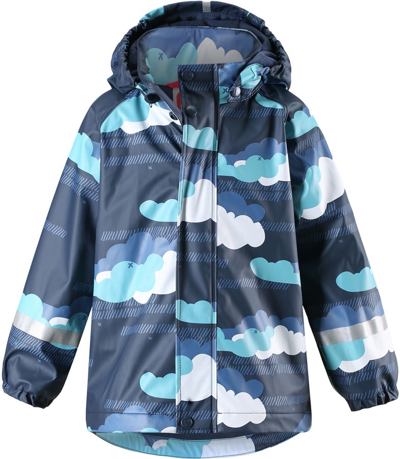 Reima Koski Fleece Lined Jacket Kid's Waterproof Raincoat, Age 5 Navy