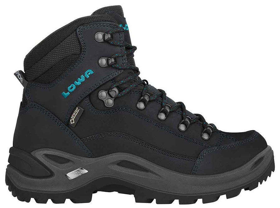 Lowa Renegade GTX Mid Women's Hiking Boots, UK 4 Asphalt/Turquoise