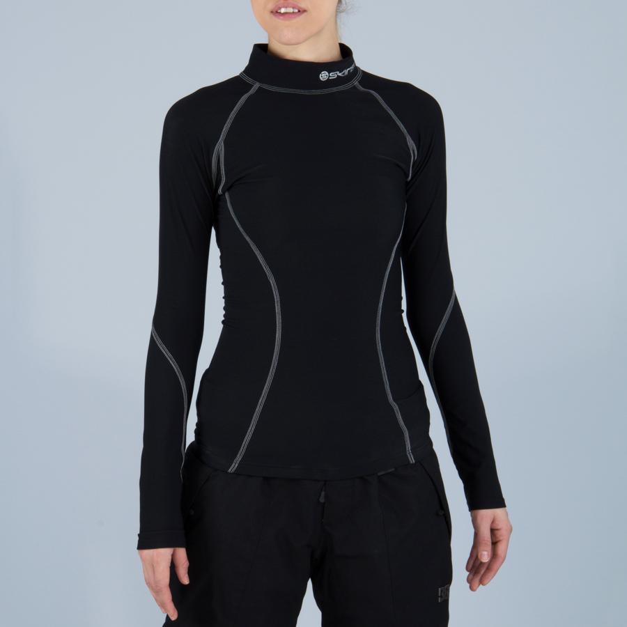 Skins Snow Thermal Long Sleeve Base Layer Top, Women's S, Black