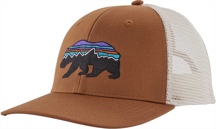 Patagonia Fitz Roy Bear Trucker Hat Adjustable Earthworm Brown